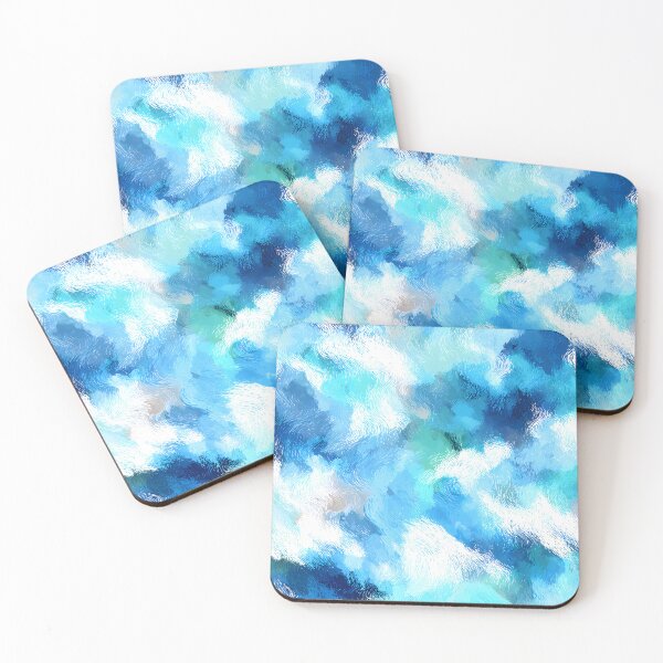Item preview, Dynamic Blue and White Abstract Waves with Expressive Brushstrokes designed and sold by argenta75.