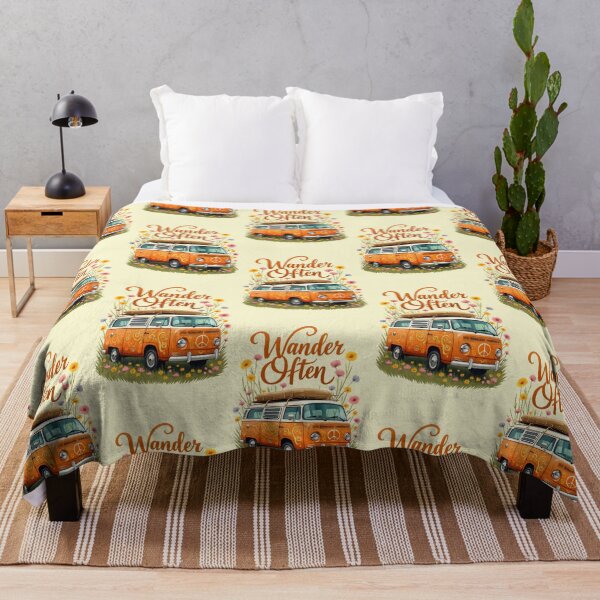 Item preview, Retro Camper & Wildflowers Design designed and sold by PrintandJoy.