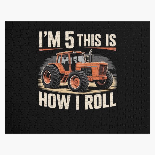 Vista previa del artículo con la obra «Divertido regalo de tractor para el quinto cumpleaños», diseñado y vendido por julokabomina.