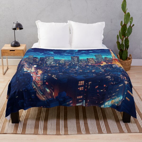 Item preview, New anime city skyline in Tokyo art designed and sold by TheArtistOf2022.