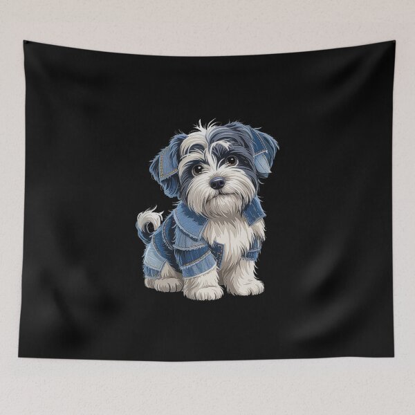 Item preview, Cute Puppy in Denim Outfit – Adorable Dog Art for Pet Lovers and Fashion Fans designed and sold by love3617.