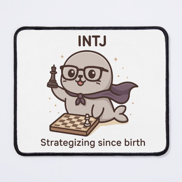 Item preview, INTJ Kawaii | Mysterious Strategist Seal MBTI Cute designed and sold by SealSquad.