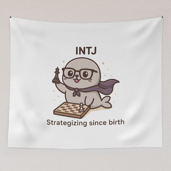 Item preview, INTJ Kawaii | Mysterious Strategist Seal MBTI Cute designed and sold by SealSquad.