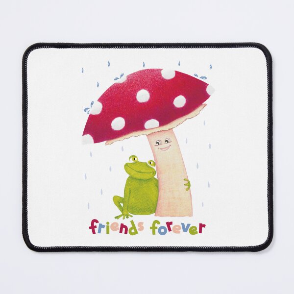 Item preview, Cute cartoon sitting frog and mushroom in rain designed and sold by ChantellaGF.