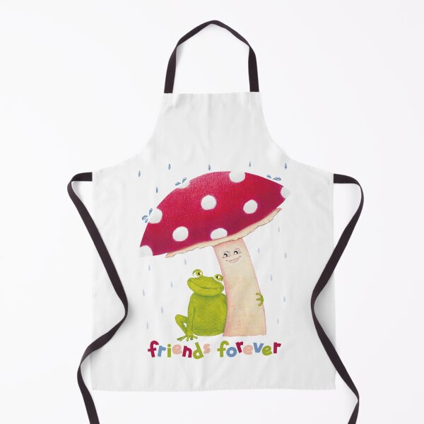 Item preview, Cute cartoon sitting frog and mushroom in rain designed and sold by ChantellaGF.