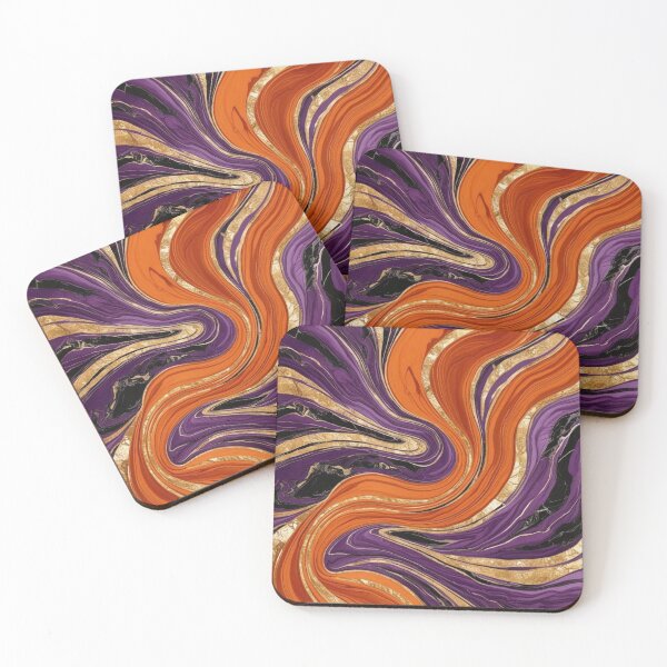 Item preview, ORANGE PURPLE AND GOLD MARBLE DESIGN designed and sold by asudesign.