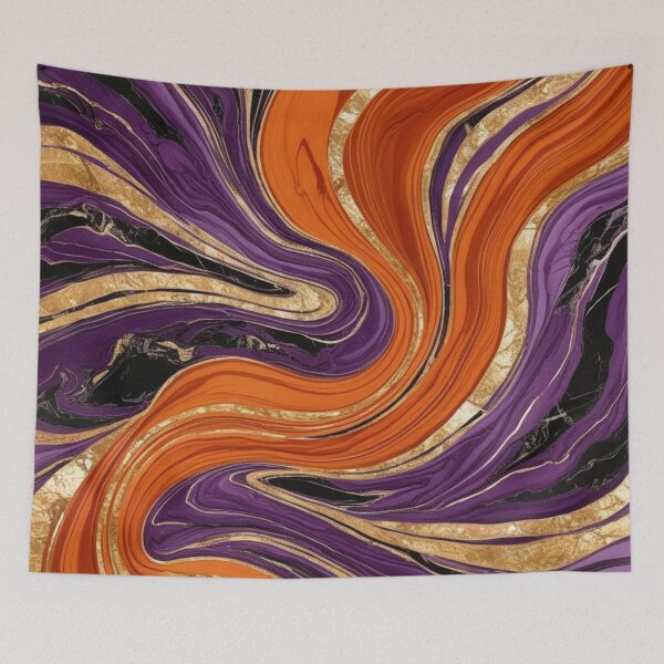 Item preview, ORANGE PURPLE AND GOLD MARBLE DESIGN designed and sold by asudesign.