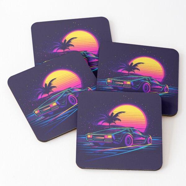 Item preview, Neon Outrun Sunset – Retro Futuristic Car & Synthwave Vibes designed and sold by TeesAndSass.