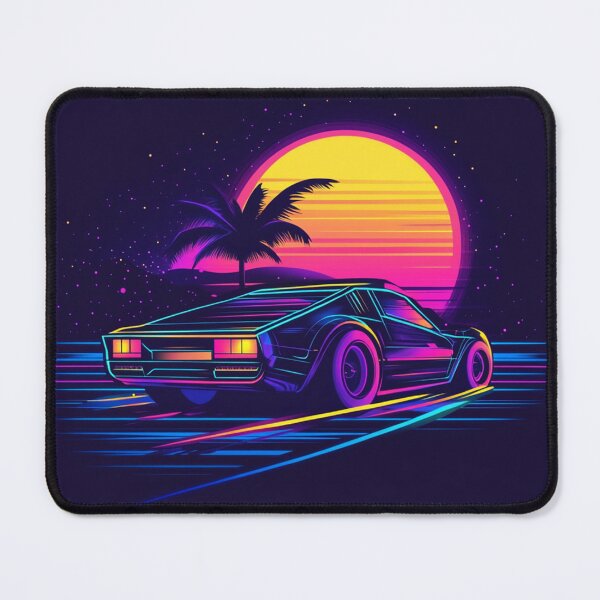 Item preview, Neon Outrun Sunset – Retro Futuristic Car & Synthwave Vibes designed and sold by TeesAndSass.