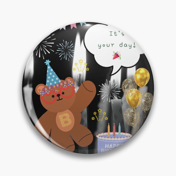 Item preview, Mono Bear Birthday – Night Sparkle Edition designed and sold by mintmono-studio.