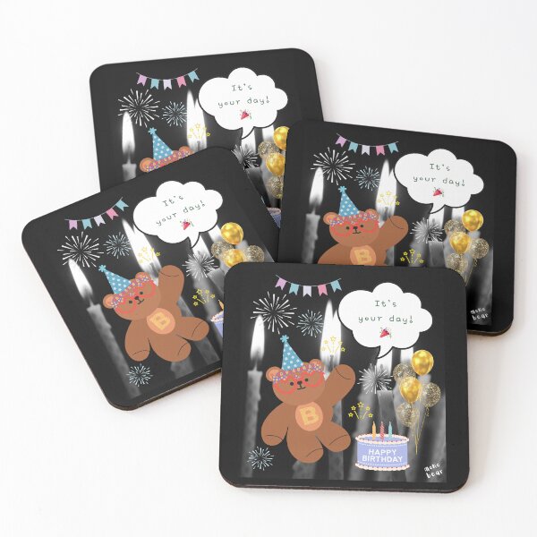 Item preview, Mono Bear Birthday – Night Sparkle Edition designed and sold by mintmono-studio.