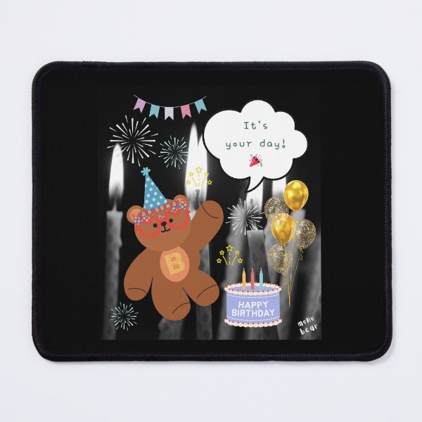 Item preview, Mono Bear Birthday – Night Sparkle Edition designed and sold by mintmono-studio.