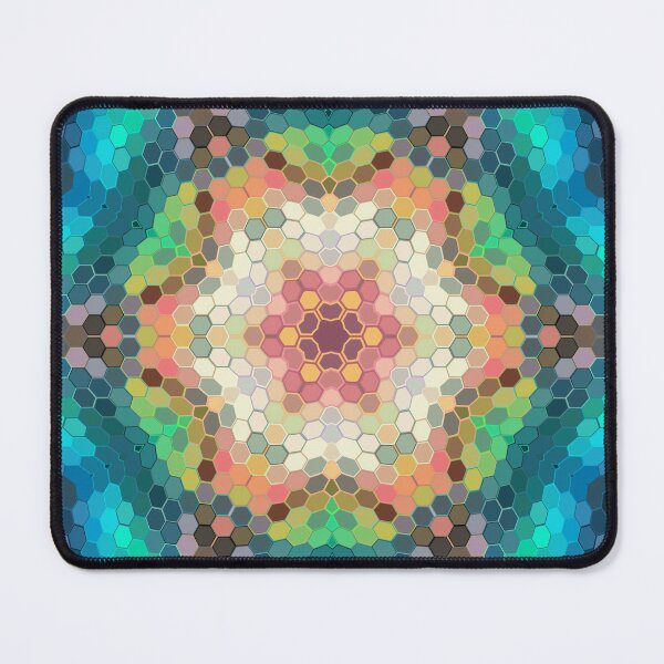 Item preview, Hex Mandala Blue Green and Pink designed and sold by WormholeOrbital.