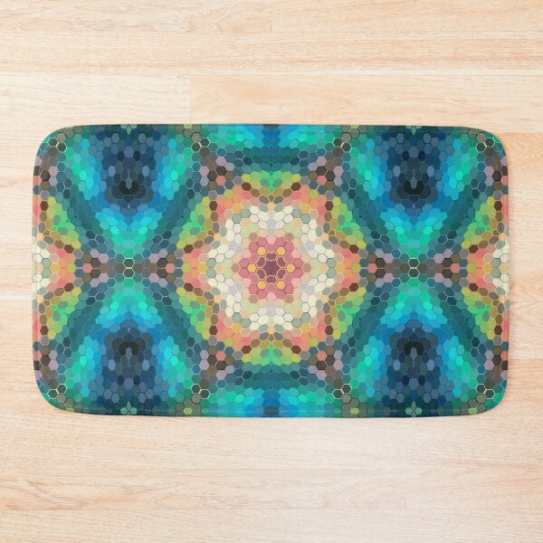 Item preview, Hex Mandala Blue Green and Pink designed and sold by WormholeOrbital.