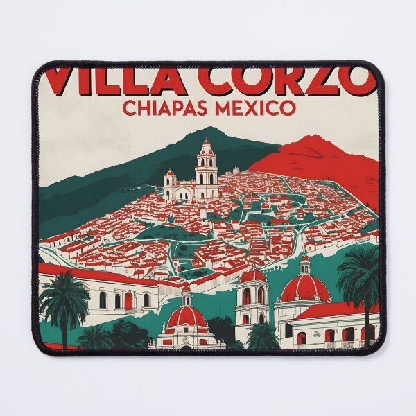 Item preview, Villa Corzo Chiapas Mexico 1950s Vintage Travel Tourism Map designed and sold by TravelersGems.