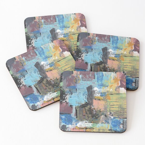 Item preview, Abstract Collage Painting with Busy Colors and Strong Values designed and sold by pngrktes-art.
