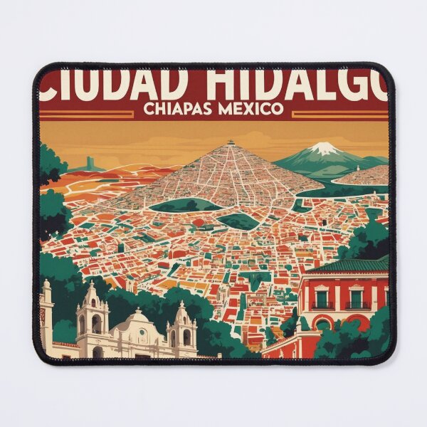 Item preview, Ciudad Hidalgo Chiapas Mexico 1950s Vintage Travel Tourism Map designed and sold by TravelersGems.