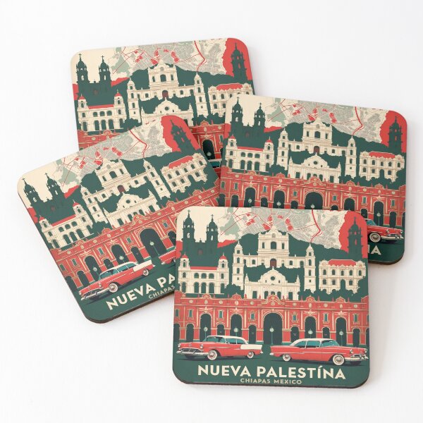 Item preview, Nueva Palestina Chiapas Mexico 1950s Vintage Travel Tourism Map designed and sold by TravelersGems.