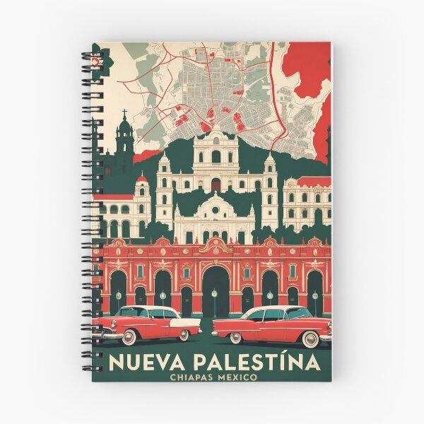 Item preview, Nueva Palestina Chiapas Mexico 1950s Vintage Travel Tourism Map designed and sold by TravelersGems.