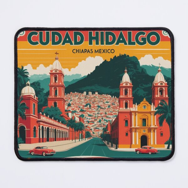 Item preview, Ciudad Hidalgo Chiapas Mexico 1950s Vintage Travel Tourism Map designed and sold by TravelersGems.