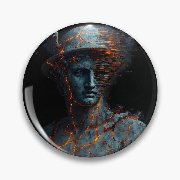 Item preview, Glitched Volcanic Greek Statue – Cracked Lava Marble Bust of Hermes designed and sold by Shoot-The-Moon.
