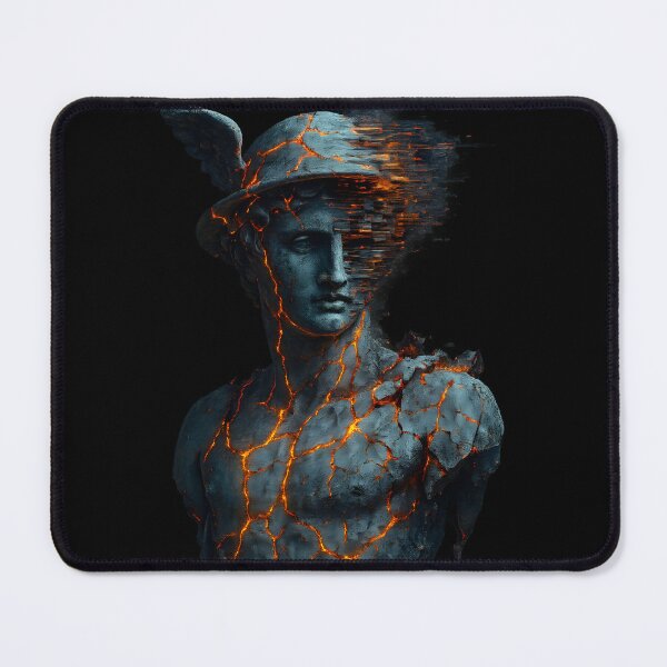 Item preview, Glitched Volcanic Greek Statue – Cracked Lava Marble Bust of Hermes designed and sold by Shoot-The-Moon.