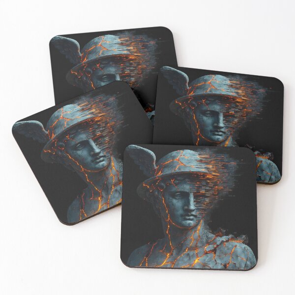 Item preview, Glitched Volcanic Greek Statue – Cracked Lava Marble Bust of Hermes designed and sold by Shoot-The-Moon.