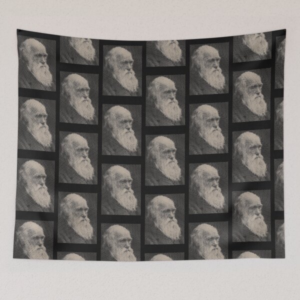 Item preview, Darwin stencil street art portrait designed and sold by Ratatatts.
