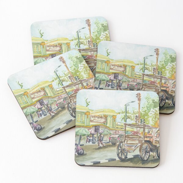 Item preview, Landscape Watercolor Painting - Vibrant Morning at Beringharjo Market designed and sold by dellanaradika.