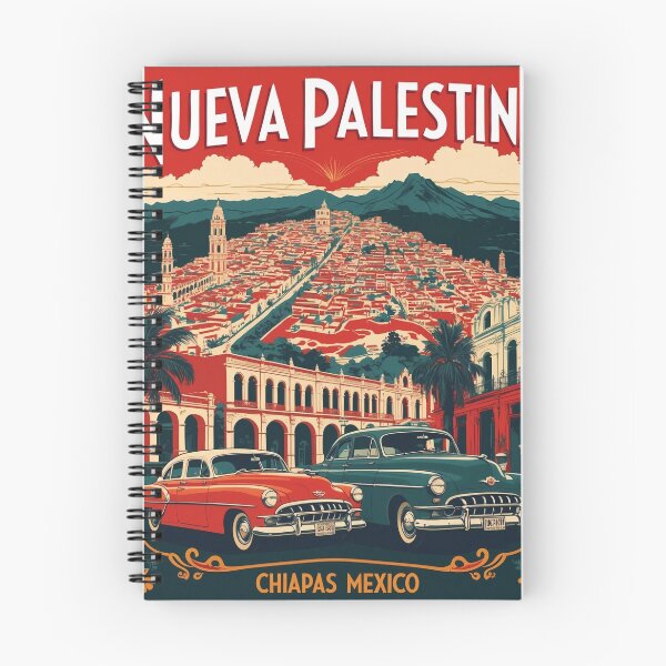 Item preview, Nueva Palestina Chiapas Mexico 1950s Vintage Travel Tourism Map designed and sold by TravelersGems.