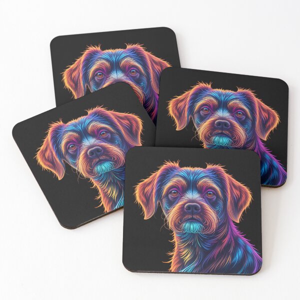 Item preview, Neon Whirlwind Dog Portraits Create Captivating Digital Art designed and sold by ART ATTACK ZONE.