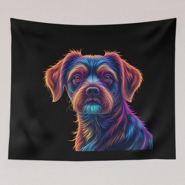 Item preview, Neon Whirlwind Dog Portraits Create Captivating Digital Art designed and sold by ART ATTACK ZONE.
