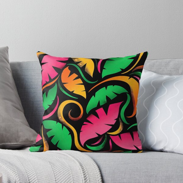 Aperçu de l'œuvre Motif de feuilles tropicales fluo vibrantes créée et vendue par tretyakov.