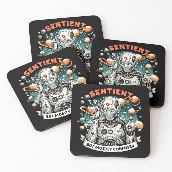 Item preview, Sentient but Mostly Confused - Funny Surreal Robot Existential designed and sold by KZbubble.