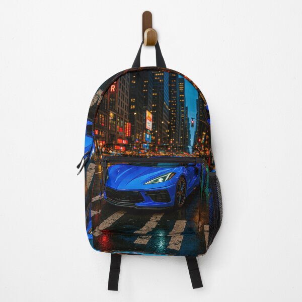 Item preview, Modern Supercar Shining Under Neon Lights In Downtown Traffic designed and sold by RevUpDesign.