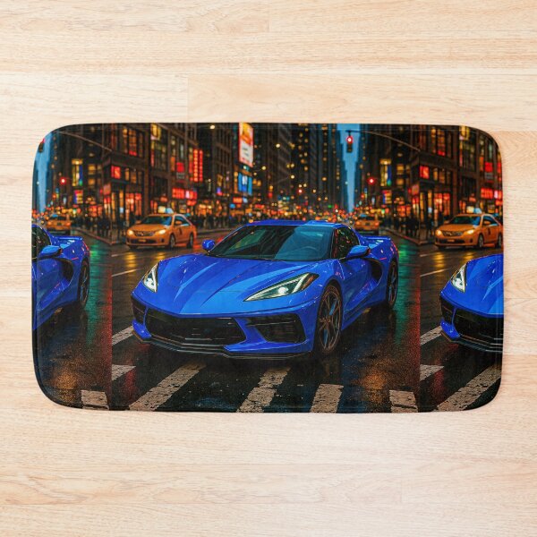 Item preview, Modern Supercar Shining Under Neon Lights In Downtown Traffic designed and sold by RevUpDesign.