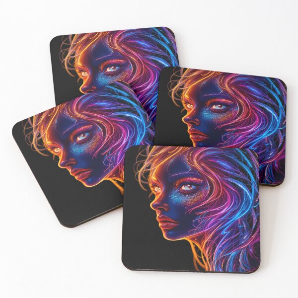 Item preview, Neon Radiant Pup Woman Create Captivating Digital Art designed and sold by ART ATTACK ZONE.