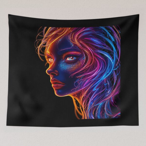 Item preview, Neon Radiant Pup Woman Create Captivating Digital Art designed and sold by ART ATTACK ZONE.