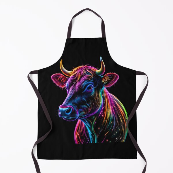 Item preview, Neon Cosmic Bovine Portraits Create Captivating Digital Art designed and sold by ART ATTACK ZONE.