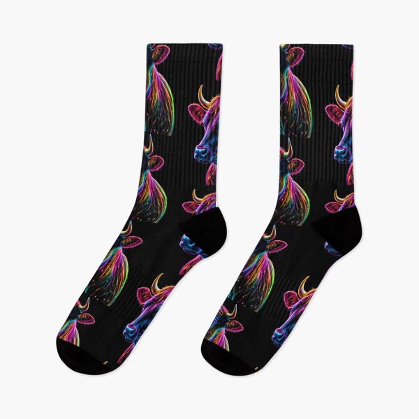Item preview, Neon Cosmic Bovine Portraits Create Captivating Digital Art designed and sold by ART ATTACK ZONE.
