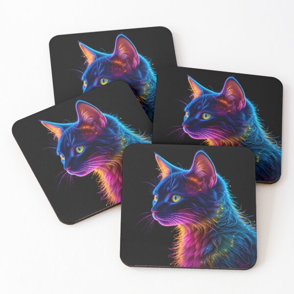 Item preview, Neon Luminous Feline Portraits Create Captivating Digital Art designed and sold by ART ATTACK ZONE.