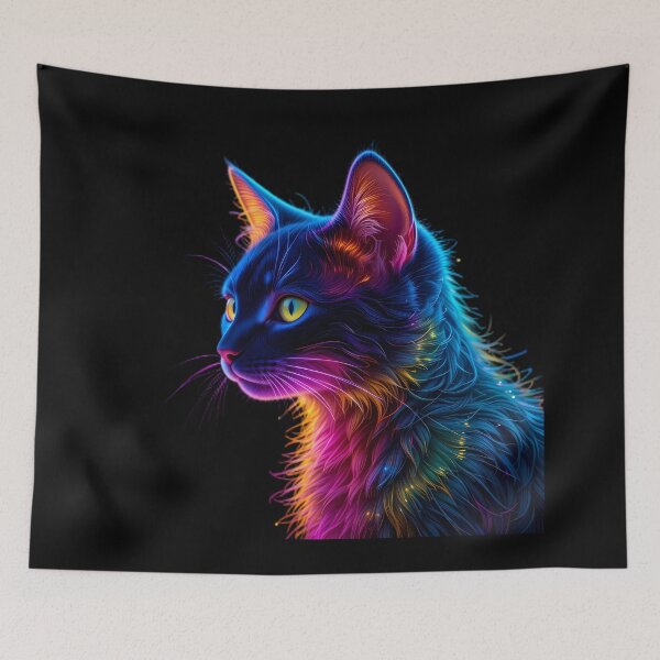 Item preview, Neon Luminous Feline Portraits Create Captivating Digital Art designed and sold by ART ATTACK ZONE.