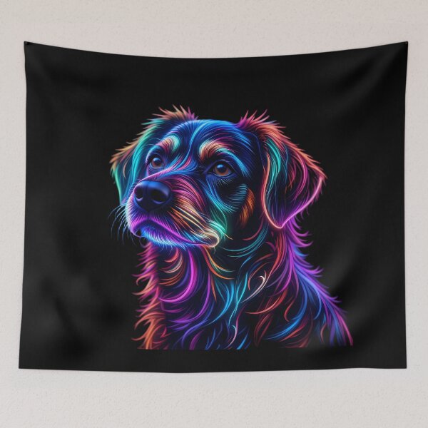 Item preview, Neon Celestial Canine Portraits Create Captivating Digital Art designed and sold by ART ATTACK ZONE.