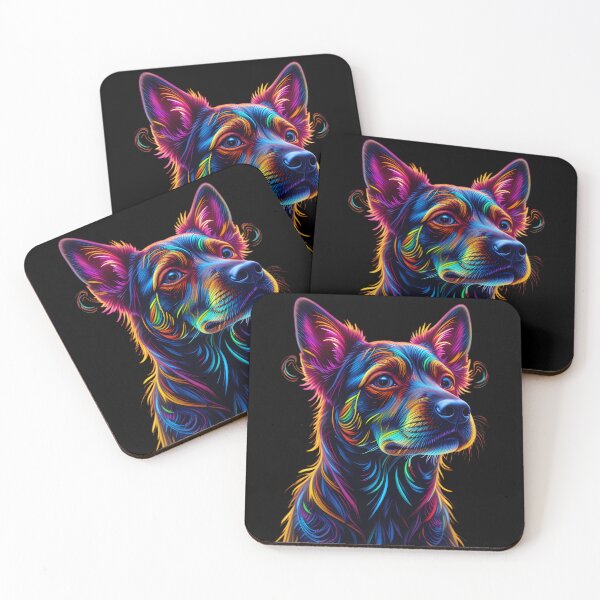 Item preview, Neon Stellar Shepherd Portraits Create Captivating Digital Art designed and sold by ART ATTACK ZONE.