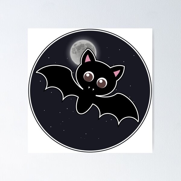 Item preview, Cute bat on the background of the moon in the night sky, illustration, vector designed and sold by OLEHBALU ART.