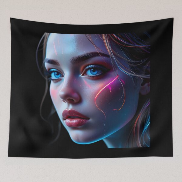 Item preview, Neon Sublime Spectrum Portraits Create Captivating Digital Art designed and sold by ART ATTACK ZONE.