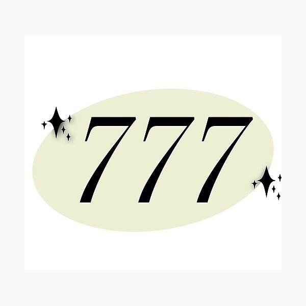 Item preview, 777 Oval Black and White Angel Number designed and sold by RosesVisuals.