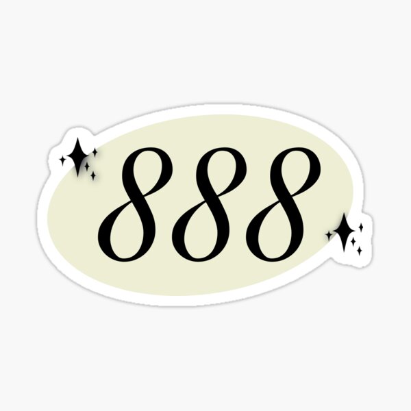 Item preview, 888 Oval Black and White Angel Number designed and sold by RosesVisuals.