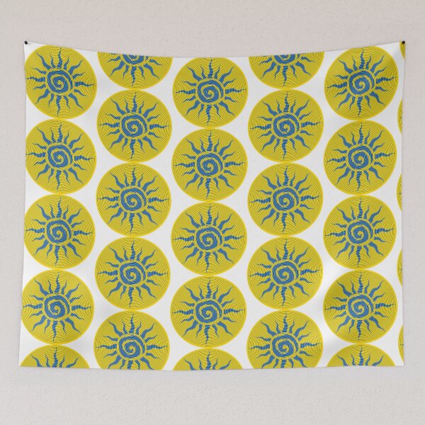 Item preview, blue sun spiral boho aesthetic designed and sold by parting-spirals.
