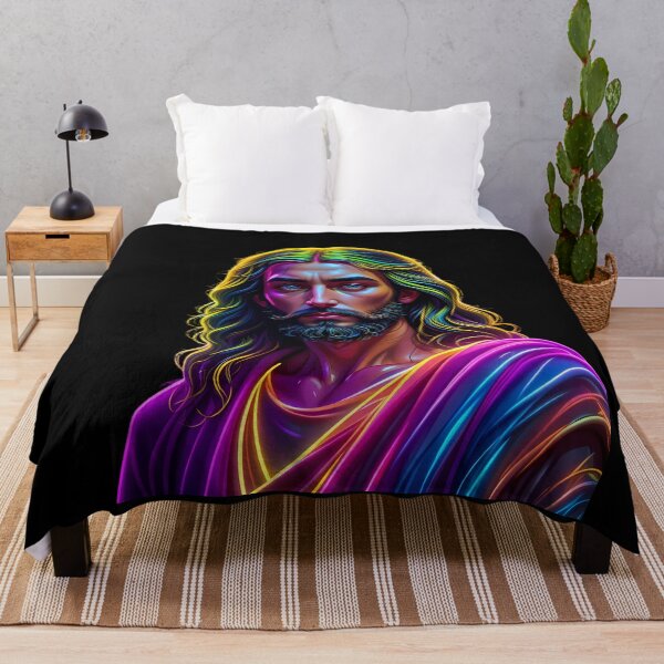 Item preview, God Symphony Neon Art Jesus Vibrant Digital Expressions designed and sold by ART ATTACK ZONE.